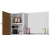 Armario Espelheira 1 Porta 57 cm Genova Branco Ripado BECHARA