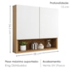 Armario Espelheira 2 Portas 58 cm Orion Fendi Freijo BECHARA