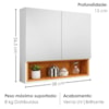 Armario Espelheira 2 Portas 58 cm Orion Naturalle Branco BECHARA