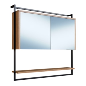 Armario Espelheira 80 cm Com Toalheiro P1043 Mell PP Milani Store Armario Espelheira 80 cm Com Toalheiro P1043 Mell PP Milani Store