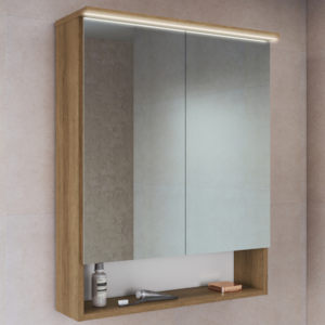 Armario Espelheira Com LED 60 cm 2 Portas Mell PRODDY