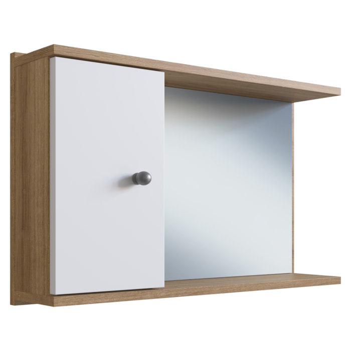 Armário Espelheira LVA05 1 Porta 60 cm LVA05  Mell Branco NOVAM