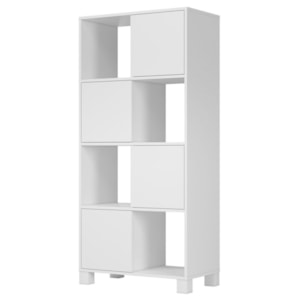 Armario Estante Multiuso 4 Portas 4 Nichos 68X145 cm Branco Artany