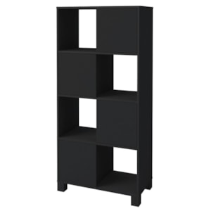 Armario Estante Multiuso 4 Portas 4 Nichos 68X145 cm Preto Artany