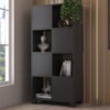 Armario Estante Multiuso 4 Portas 4 Nichos 68X145 cm Preto Artany