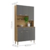Armario Kit Cozinha 6P 1G 91 cm Apolo Freijo Gris KTP