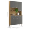 Armario Kit Cozinha 6P 1G 91 cm Apolo Freijo Gris KTP