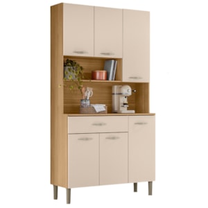 Armario Kit Cozinha 6P 1G 91 cm Apolo Freijo Soft KTP
