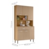 Armario Kit Cozinha 6P 1G 91 cm Apolo Freijo Vanilla KTP