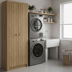 Armario Multiuso 2 Portas 171X60 cm AM3113 Amendoa Tecno Mobili