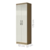 Armario Multiuso 2 Portas 172x61 cm New Atacama Off White ARMoveis