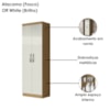 Armario Multiuso 2 Portas 172x61 cm New Atacama Off White ARMoveis