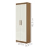 Armario Multiuso 2 Portas 183x60 cm 2000191 Atacama Off White ARMoveis