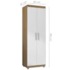 Armario Multiuso 2 Portas 190X60 cm Sabrina Amendoa Branco REAJL Moveis