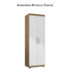 Armario Multiuso 2 Portas 190X60 cm Sabrina Amendoa Branco REAJL Moveis
