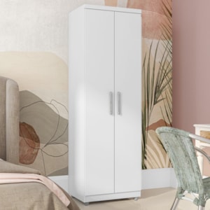 Armario Multiuso 2 Portas 190X60 cm Sabrina Branco REAJL Moveis