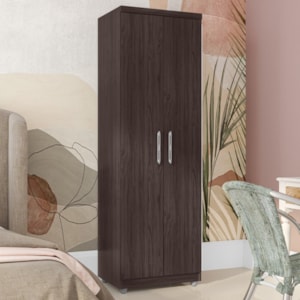 Armario Multiuso 2 Portas 190X60 cm Sabrina Castanho REAJL Moveis