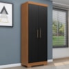 Armario Multiuso 2 Portas Maxus 61X187 cm Cinamomo Preto ZANZ