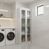 Armario Multiuso 2 Portas Vidro 160X60 cm AM3111 Branco Tecno Mobili