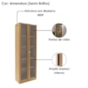 Armario Multiuso 2 Portas Vidro 171X60 cm AM3112 Amendoa Tecno Mobili