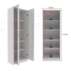 Armario Multiuso 2 Portas Vidro 171X60 cm AM3112 Branco Tecno Mobili