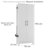Armario Multiuso Jade 2 Portas 170x70 cm Branco Moval