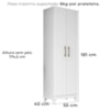 Armario Multiuso New Iris 2 Portas 181x55 cm Branco Moval