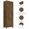 Armario Multiuso New Iris 2 Portas 181x55 cm Castanho Wood Moval