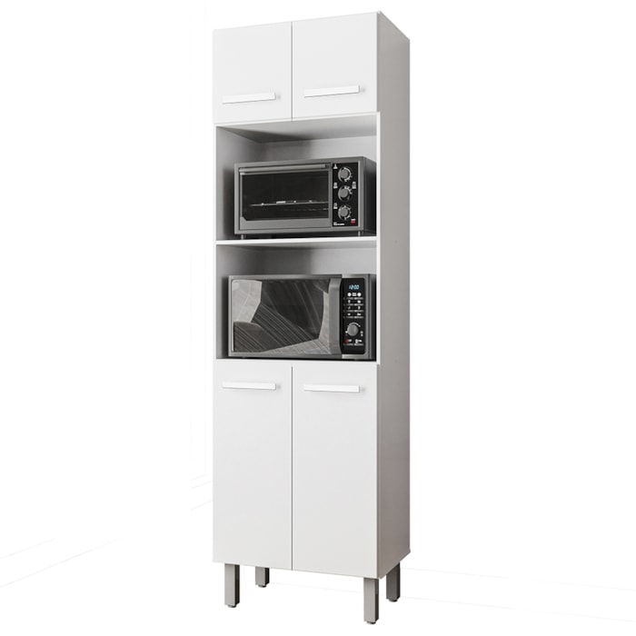 Armario Paneleiro 4P 197x60 cm Mara Branco Mobbs