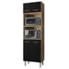 Armario Paneleiro 4P 197x60 cm Mara Savana Preto Mobbs
