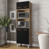 Armario Paneleiro 4P 197x60 cm Mara Savana Preto Mobbs