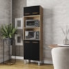 Armario Paneleiro 4P 197x60 cm Mara Savana Preto Mobbs