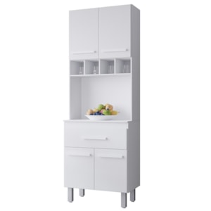 Armario Paneleiro 4P 1G 197x60 cm Vitoria Branco Mobbs
