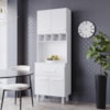 Armario Paneleiro 4P 1G 197x60 cm Vitoria Branco Mobbs