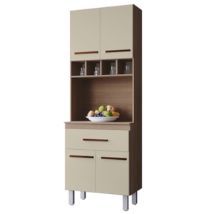 Armario Paneleiro 4P 1G 197x60 cm Vitoria Savana Off White Mobbs