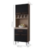 Armario Paneleiro 4P 1G 197x60 cm Vitoria Savana Preto Mobbs