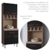 Armario Paneleiro 4P 1G 197x60 cm Vitoria Savana Preto Mobbs