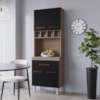 Armario Paneleiro 4P 1G 197x60 cm Vitoria Savana Preto Mobbs
