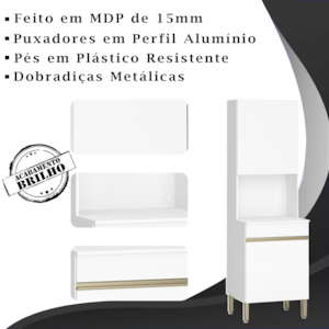 Armario Paneleiro Microondas 2 Portas 2949 193X60cm Supremo KTP