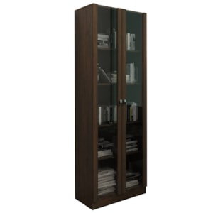 Armario Para Escritorio 2 Portas De Vidro ME4115 Rustico Tecno Mobili Armario Para Escritorio 2 Portas De Vidro ME4115 Rustico Tecno Mobili