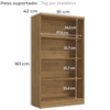 Armario Para Escritorio 2P 161x91 cm Versatil 1013A Itapua Kappesberg