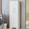 Armario Para Lavanderia Multiuso 2 Portas 126x51 cm Mini Branco RUDK