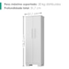 Armario Para Lavanderia Multiuso 2 Portas 126x51 cm Mini Branco RUDK