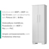 Armario Para Lavanderia Multiuso 2 Portas 126x51 cm Mini Branco RUDK