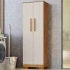 Armario Para Lavanderia Multiuso 2 Portas 126x51 cm Mini Cedro Areia RUDK