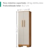 Armario Para Lavanderia Multiuso 2 Portas 126x51 cm Mini Cedro Areia RUDK