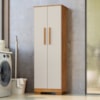 Armario Para Lavanderia Multiuso 2 Portas 126x51 cm Mini Cedro Areia RUDK