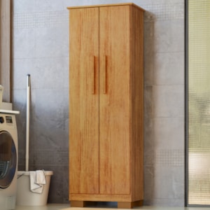 Armario Para Lavanderia Multiuso 2 Portas 126x51 cm Mini Cedro RUDK