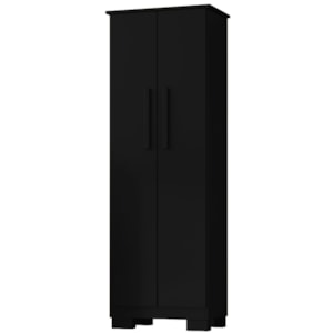 Armario Para Lavanderia Multiuso 2 Portas 126x51 cm Mini Preto RUDK