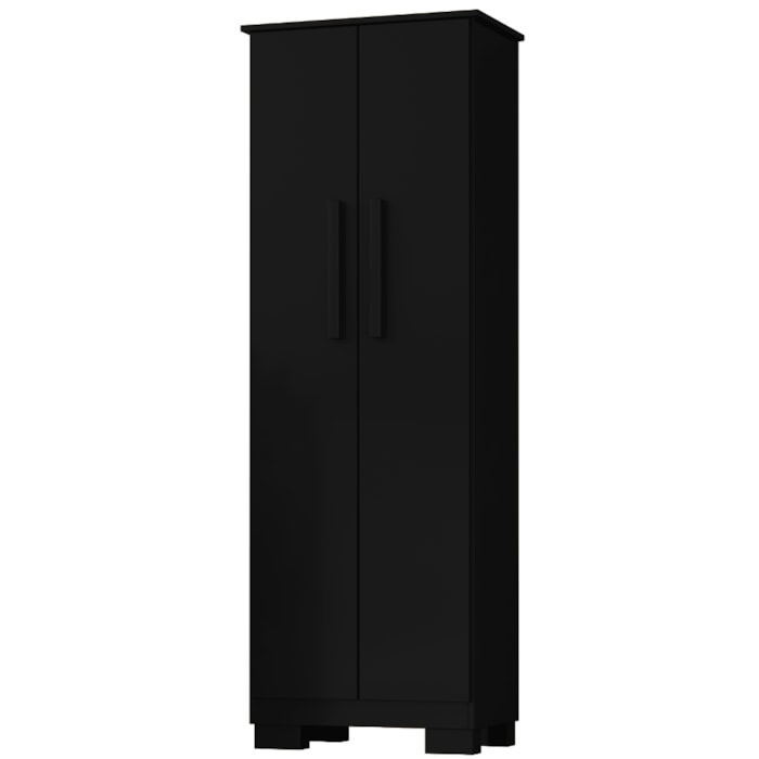 Armario Para Lavanderia Multiuso 2 Portas 126x51 cm Mini Preto RUDK